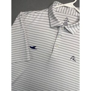 Rhoback Polo Mens XXL White The Ace Striped Performance Short Sleeve